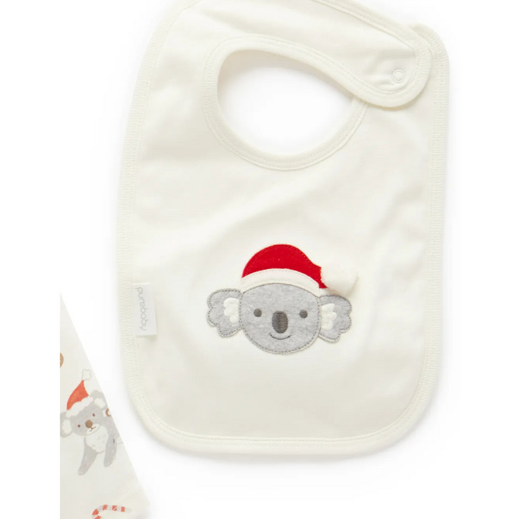 Purebaby Zip Growsuit And Bib Pack Australian Christmas