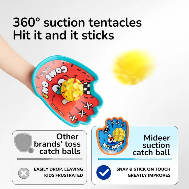 Mideer Suction Ball Set - Fun Suction Paddle Throw & Catch Game for Kids and Family Outdoor Play