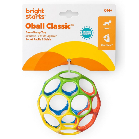 Bright Starts Oball Classic Easy-Grasp Toy (Red/Blue/Green/Yellow) (0-36m)