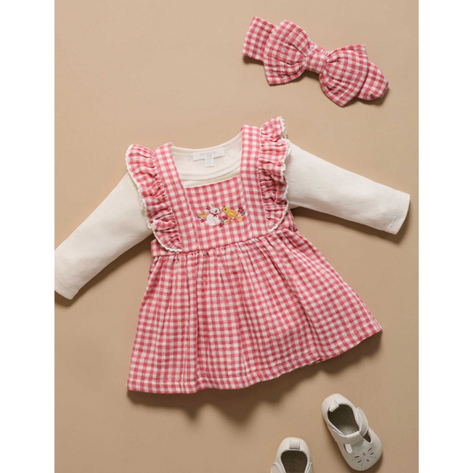 Purebaby Organic Bow Headband Lilly Pilly Gingham