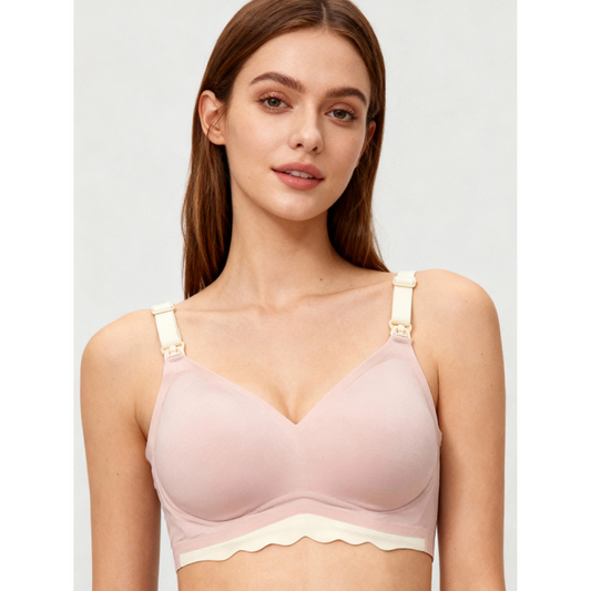 Bmama Dual Color Jelly Series Nursing Bra - Pink
