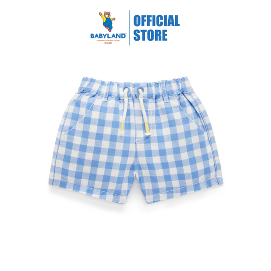 Purebaby Organic Kids Ocean Gingham Shorts