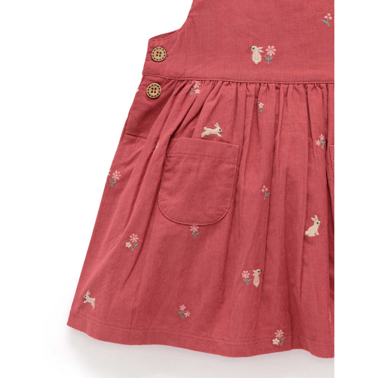 Purebaby Organic Bunny Pinnie - Bunny Broderie Print
