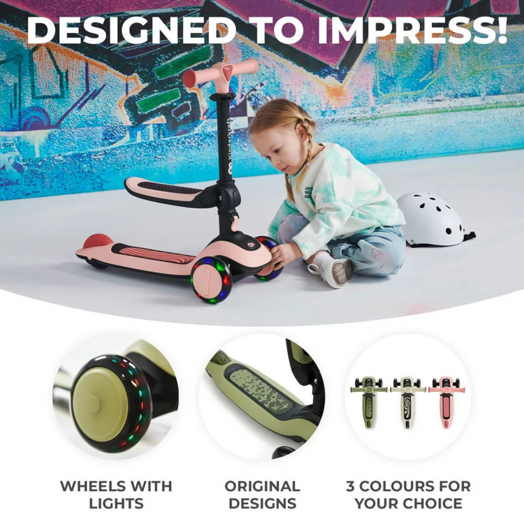 Kinderkraft 2 in 1 Balance Bike and 3 Wheels Scooter Halley (3years up to 50kg)