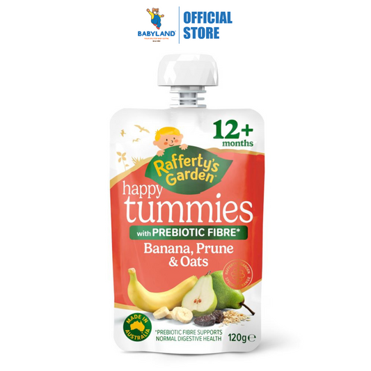 Rafferty's Garden Happy Tummies Banana, Prune & Oats 120g | Suitable for 12+ months