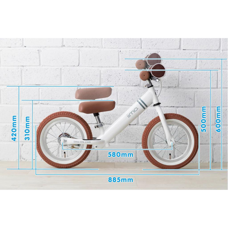 Iimo 12" Balance Bike (Kick Bike) -Alloy (White)