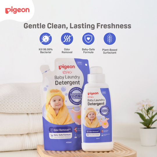 Pigeon Baby Laundry Detergent 500ml Bottle & 450ml Refill