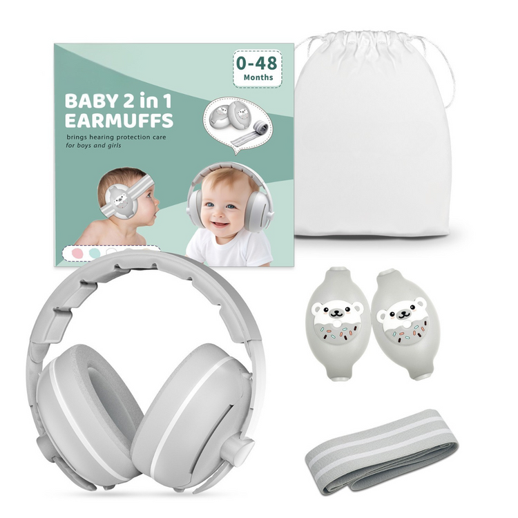 Gaabi Baby 2 in 1 Earmuffs | Headband Hearing Protection (0-48m)