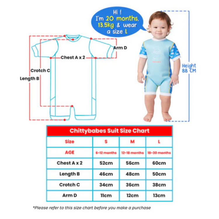 Cheekaaboo Chittybabes Baby Thermal Swimsuit UPF50+ Orange Dino