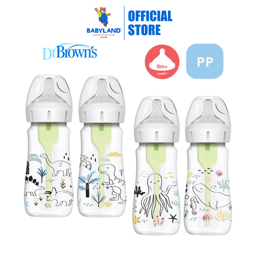 Dr Brown's Options+ PP Wide-Neck Bottle with Level 1 Teat (270mL)(2-Pack)