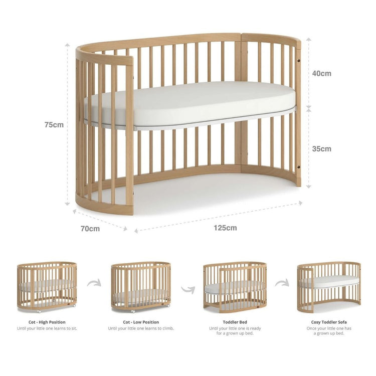 Boori Oasis Oval Cot - Beech