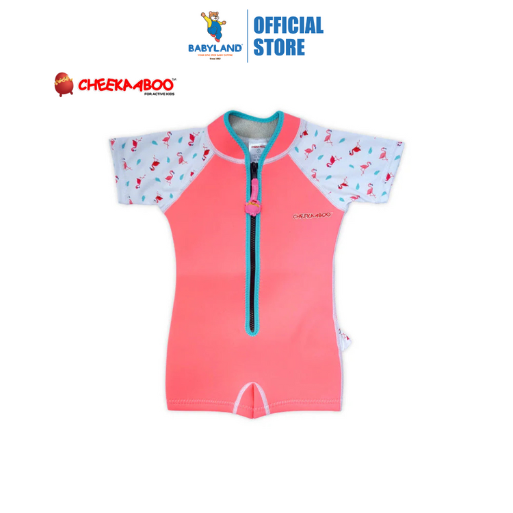 Cheekaaboo Wobbie Toddler Thermal Swimsuit UPF50+ Pink Flamingo