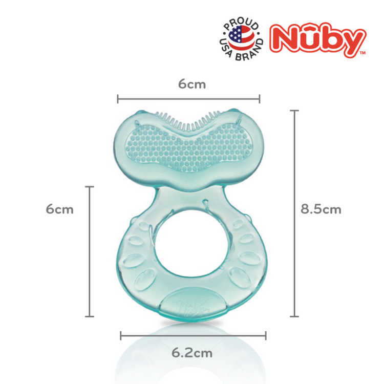 Nuby Comfort Silicone Fish Shaped Teether with Hygienic Case 3m+ (Random Color Selection)