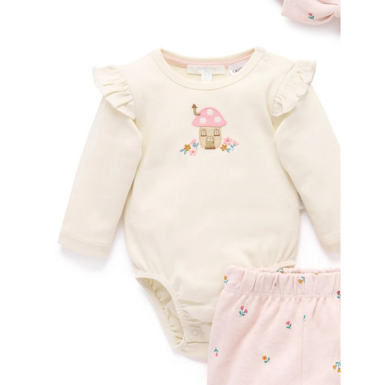 Purebaby Organic 3 Pcs Gift Set - Sweet Pea Print