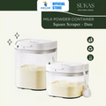 SUKAS Milk Powder Container Flip - Square Scraper & Date (1200ml) (800ml)