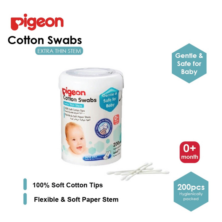 Pigeon Cotton Swab Extra Thin Stem (200Pcs)