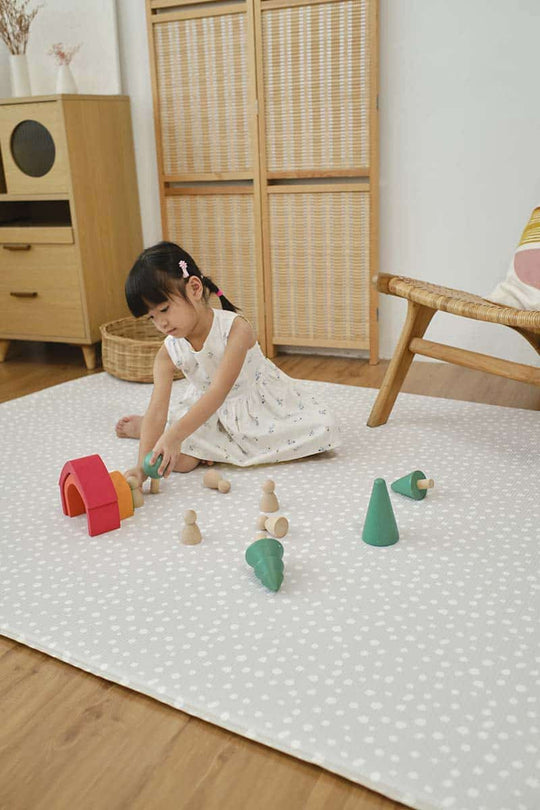 GingerBubs Speckled Play Mat Large - Ash Grey (2.0 m x 1.4 m)