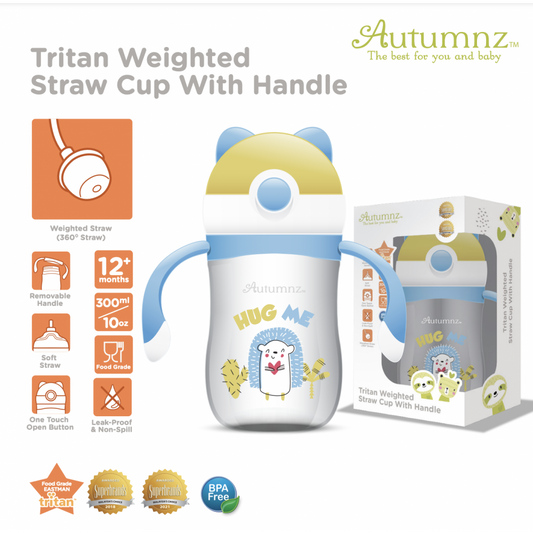 Autumnz Tritan Weighted Straw Cup with Handle 300ml