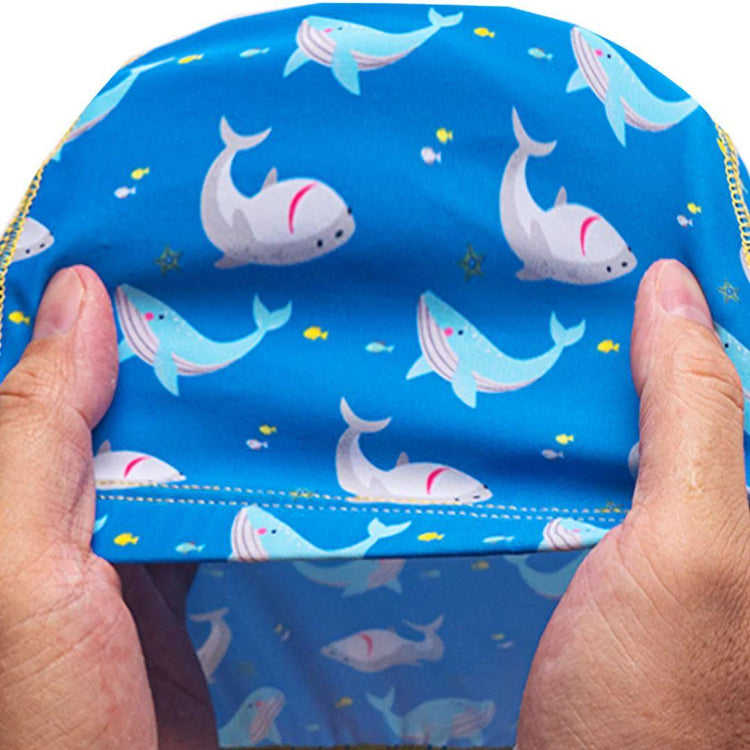 Cheekaaboo Protective Toddler Swim Cap UV Protection Spandex - Blue Shark (2-8yrs)