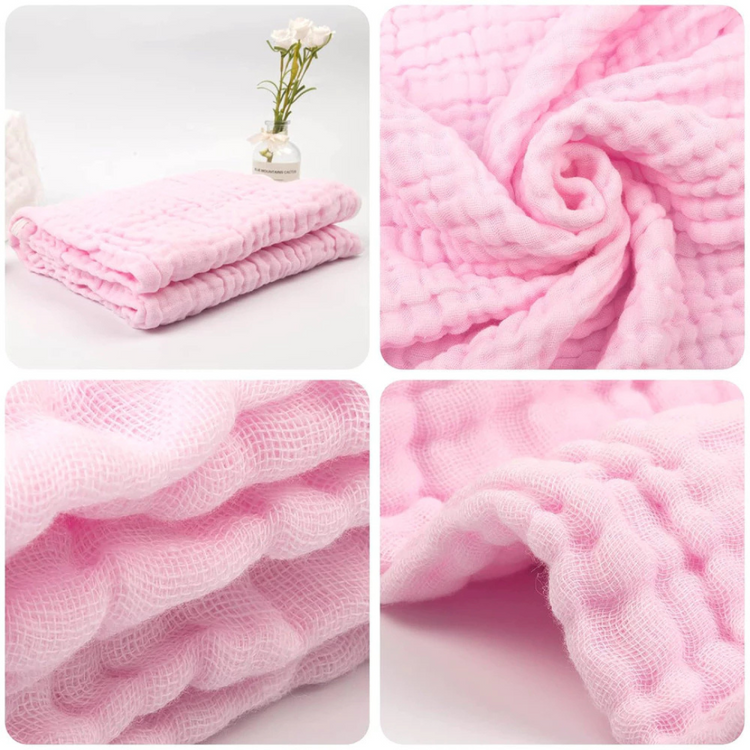 Purcotton Airysoft Gauze Bath Towel 4 Integrated Layers 160cm x 90cm Pink