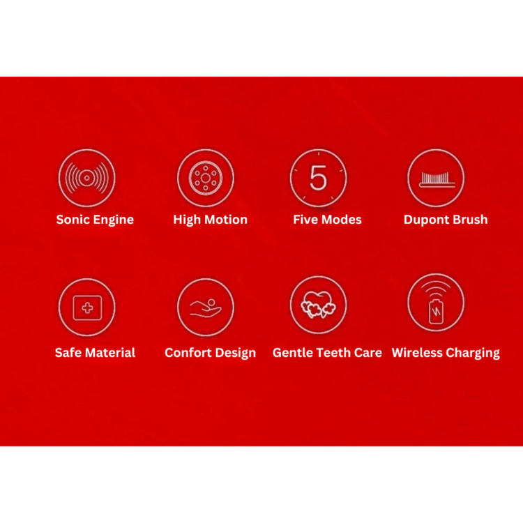 [ LIMITED EDITION ] ApiYoo Supreme Sonic Electric Toothbrush - Red Supreme Series