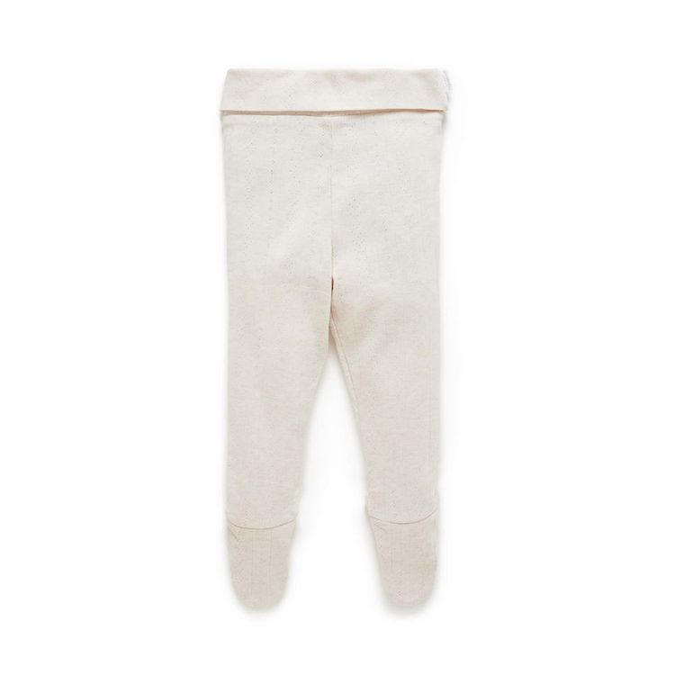 Purebaby Organic Footed Leggings - Wheat Melange Pointelle