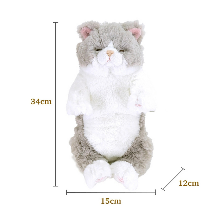 Sunlemon 1373 Grey - Lying Cat Sleeping Face Stuffed Toy S