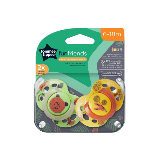 Tommee Tippee Fun Friends Soothers Twin Pack (6-18 Months)