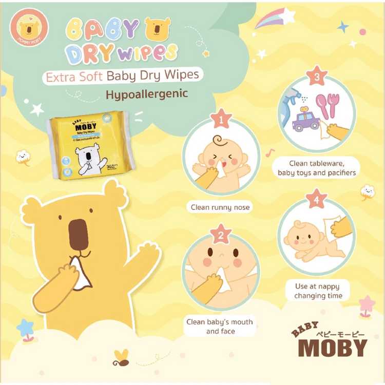 Baby Moby Dry Wipes (20x20cm) (30sheets)