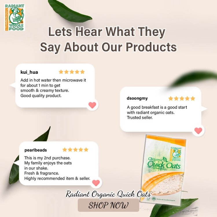 [Twin Pack] Radiant Organic Quick Oats (500g x 2 Packs)