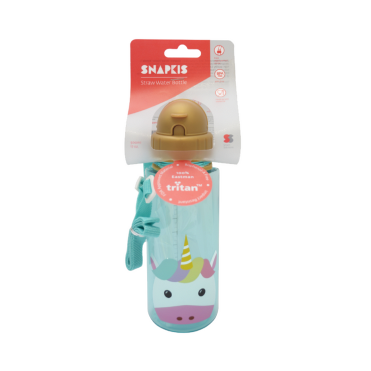 Snapkis Straw Water Bottle 500ml - Unicorn