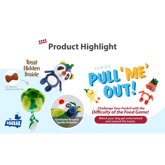 GiGwi Pull Me Out Plush with Squeaker Dog Toy