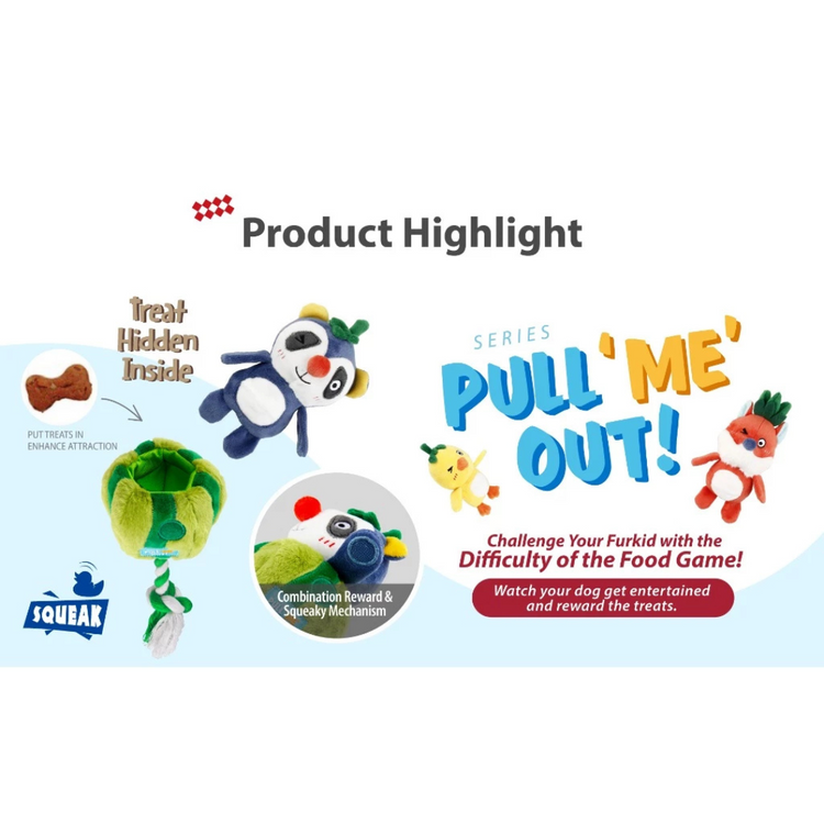 GiGwi Pull Me Out Plush with Squeaker Dog Toy