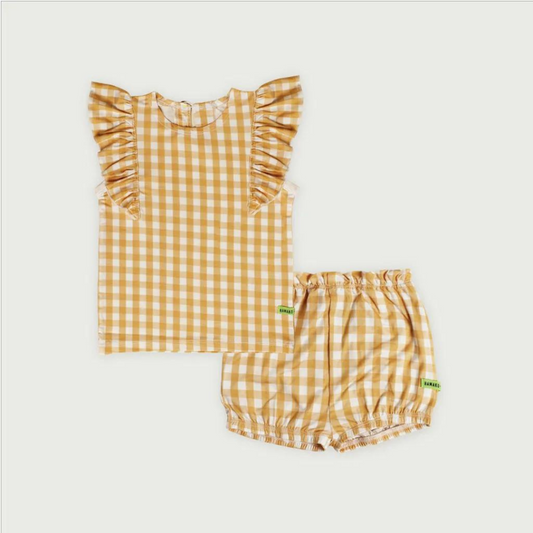 Hamako Tencel Kids/Adults Girl Set - Honey Gingham