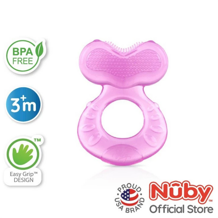 Nuby Comfort Silicone Fish Shaped Teether with Hygienic Case 3m+ (Random Color Selection)