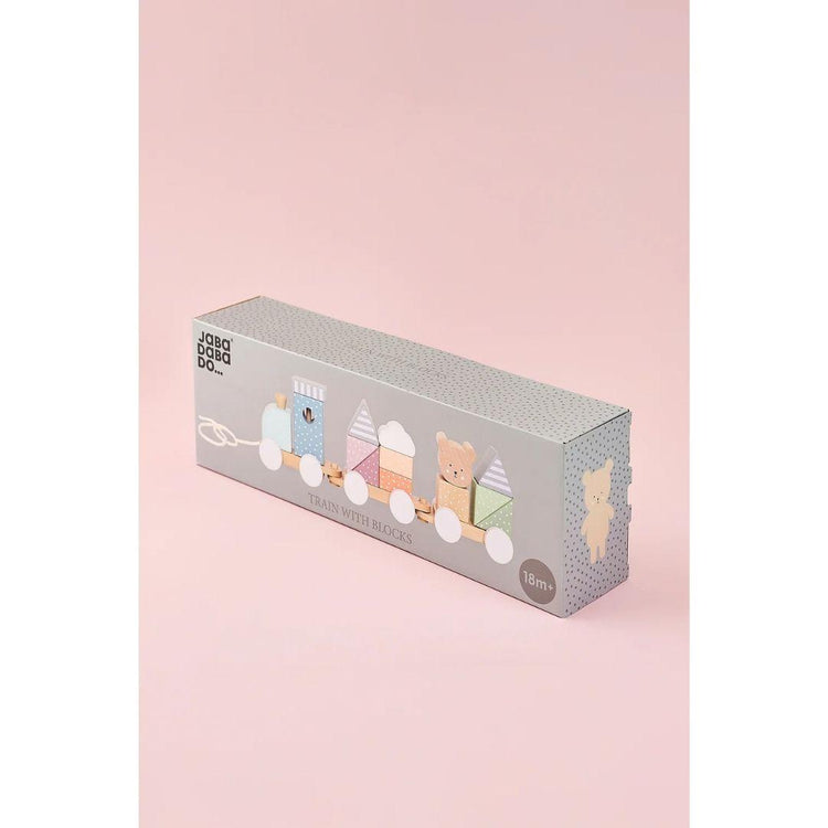 Jabadabado Train With Blocks Teddy (18m+)