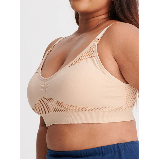 Bmama Support Sport Bra Handsfree Pumping and Nursing Bra - Beige