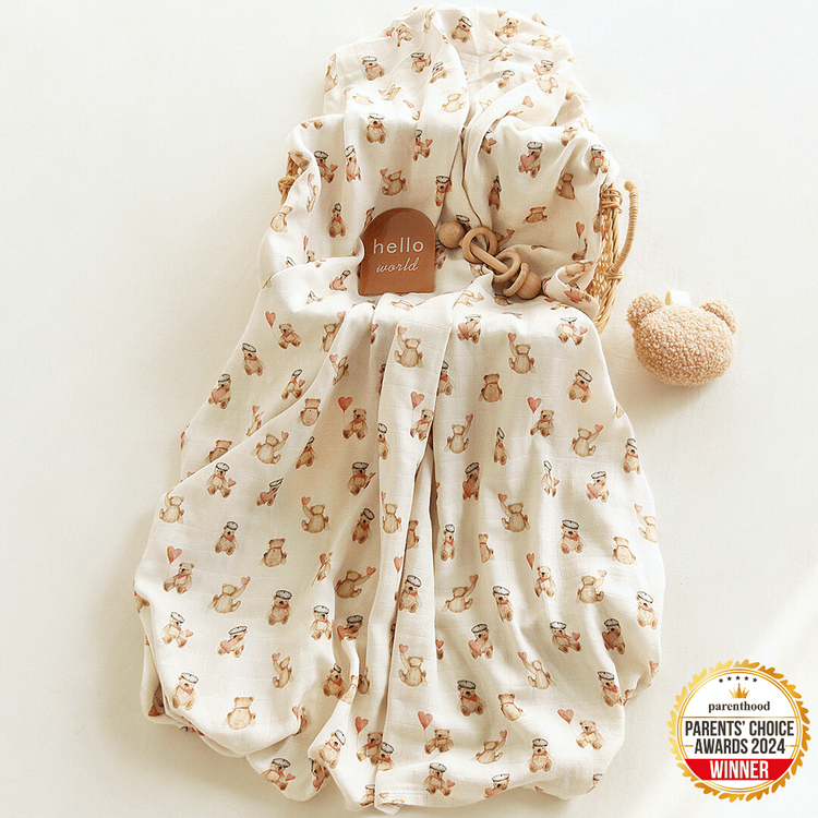 Joey & Mom Luxuriously Soft Bamboo Cotton Swaddle Bundle (3 in 1)