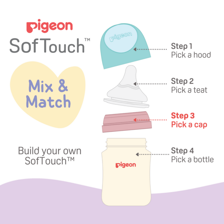 Pigeon SofTouch Wide-Neck Mix and Match Bottle Cap (3rd Gen Bottles)