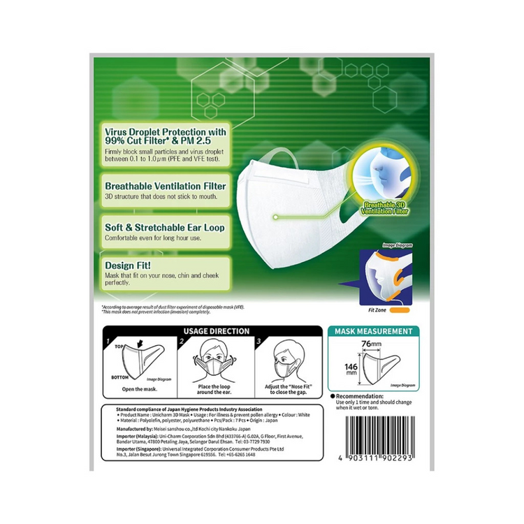 Unicharm 3D Face Mask (Single Pack)