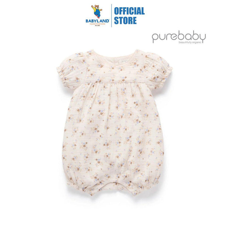 Purebaby Organic Garden Ditsy Print Baby Garden Floral Romper