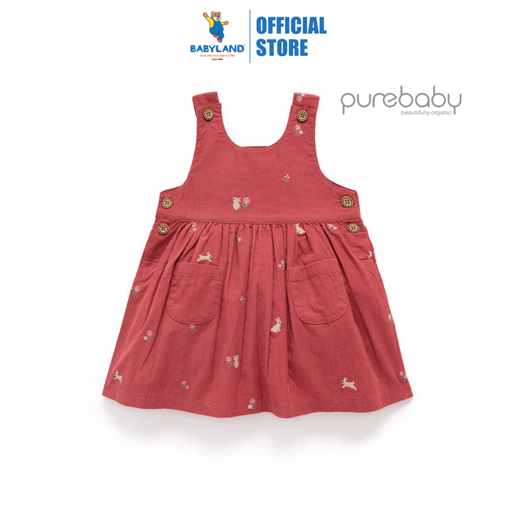 Purebaby Organic Bunny Pinnie - Bunny Broderie Print