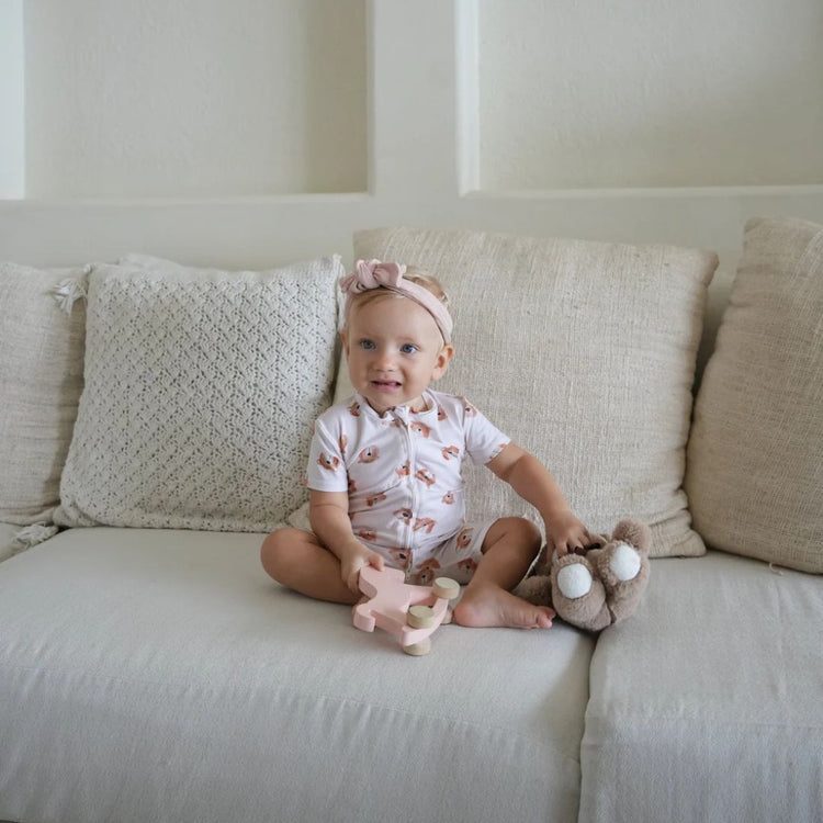 Joey & Mom Zipper Premium Bamboo Cotton Baby Romper | Short Sleeve Onesie for Newborns & Infants