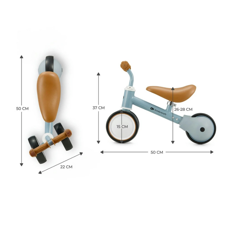 Kinderkraft Balance Bike CUTIE - Blue (1 year up to 25 kg)