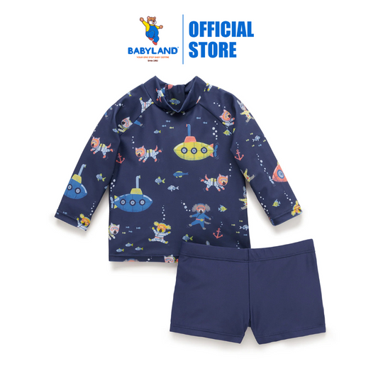 Purebaby Organic Kids Long Sleeve Rashie Set Submarine