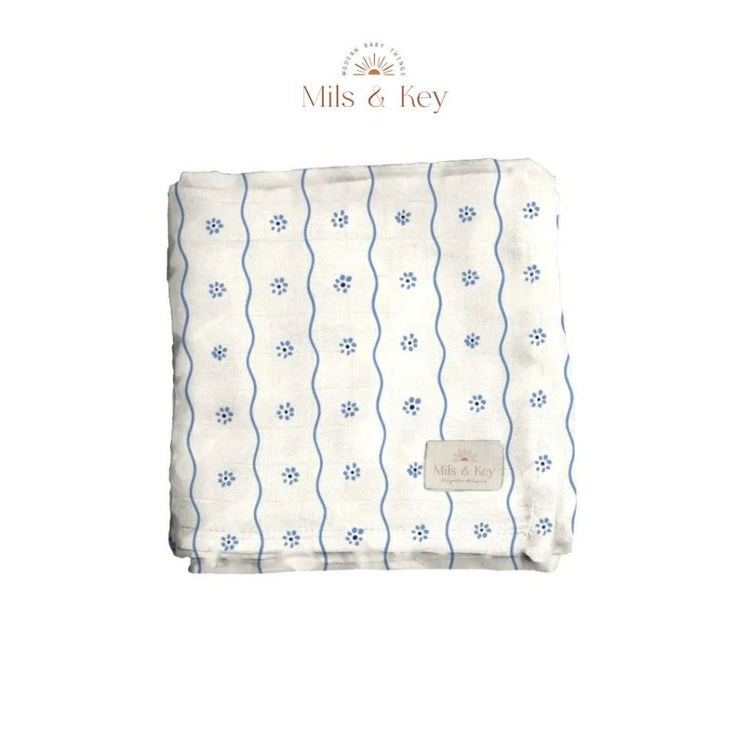 Mils and Key Swaddle - Bamboo + Cotton Swaddle (120cm x 120 cm)