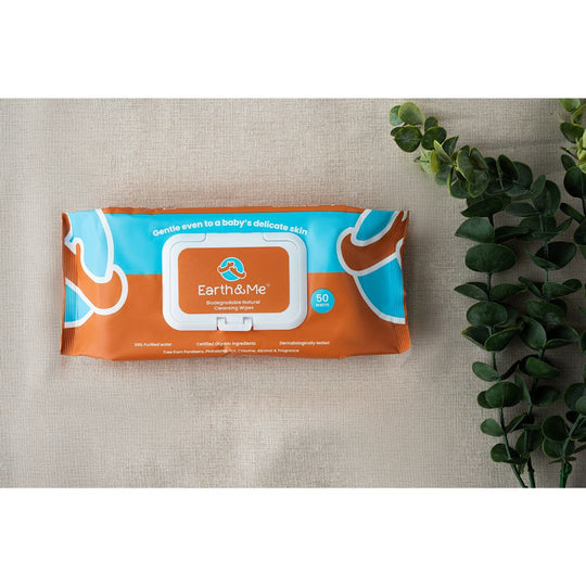 Earth & Me Biodegradable Natural Cleansing Wipes 50'S