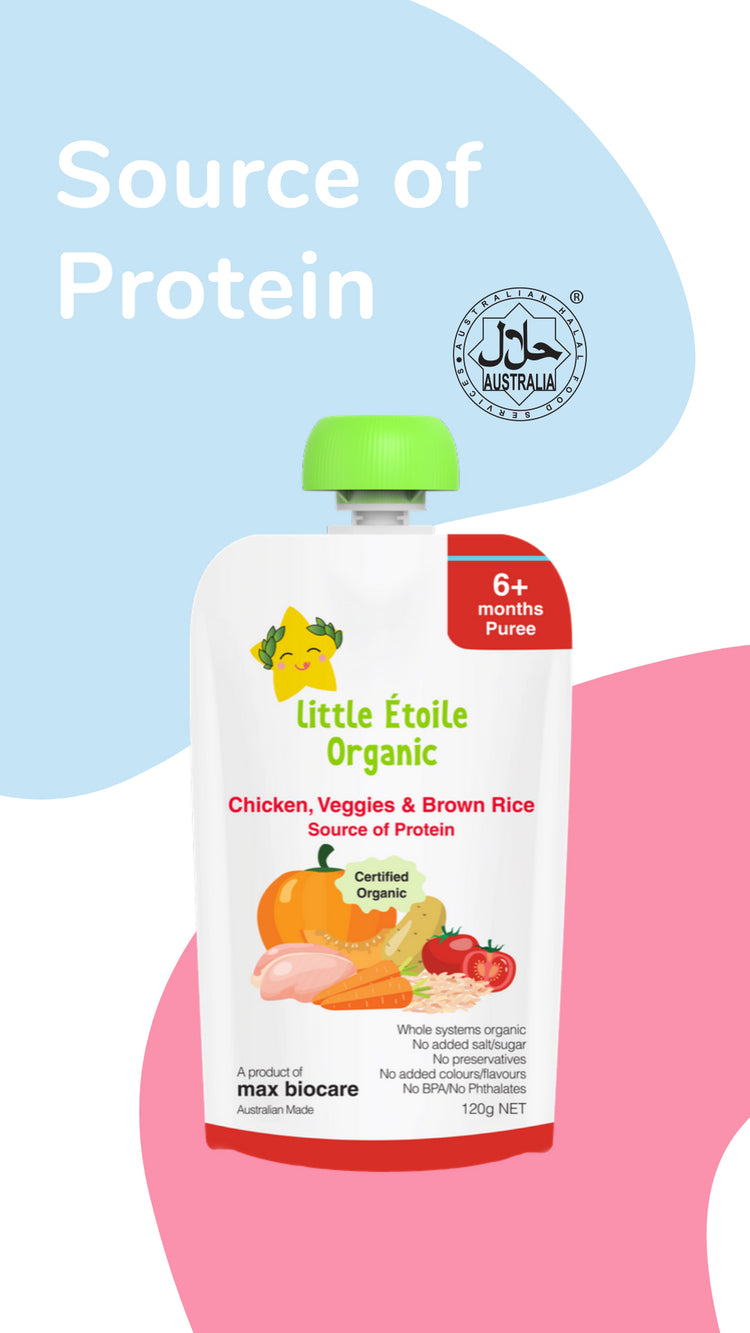 Little Etoile Organic Baby Puree - Chicken, Veggies & Brown Rice (6m+)