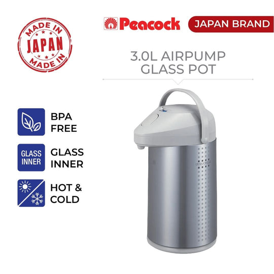 Peacock 3.0L Airpump Glass Pot