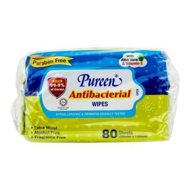 Pureen Antibacterial Wipes Value Pack (80 wipes x 2 packets)